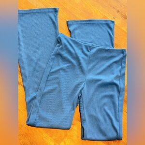 Women Size Medium Love Poem by BlockBlue Ribbed wide leg lounge pants EUC